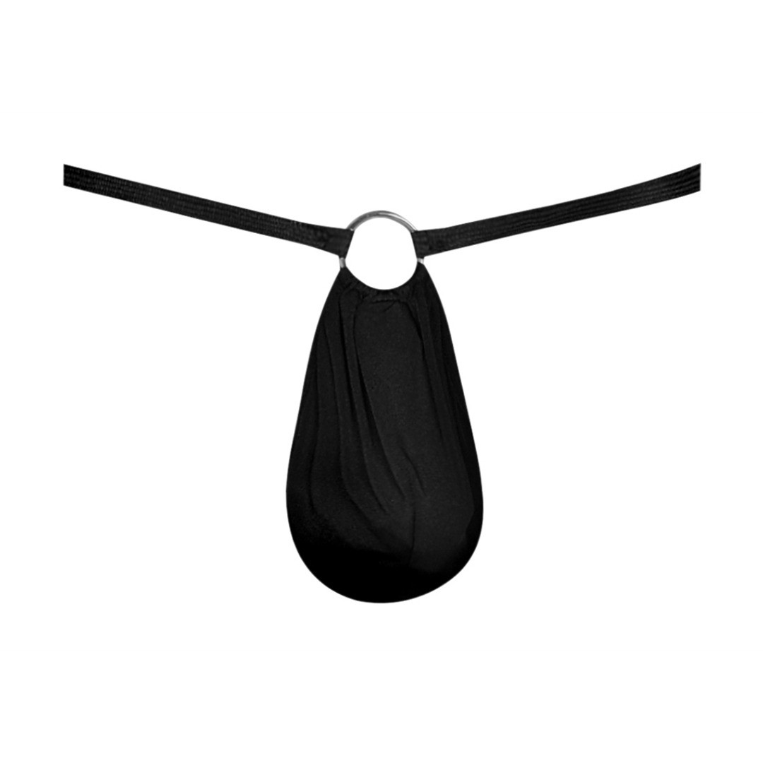 G-STRING WITH RING AT THE FRONT - ONE SIZE - BLACK