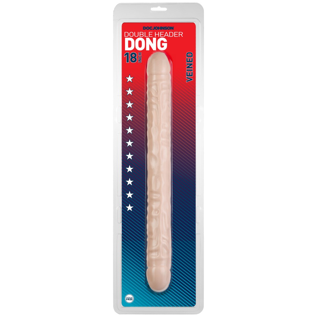 VEINED DOUBLE HEADER - DILDO WITH DOUBLE ENDS - 18 / 45 CM