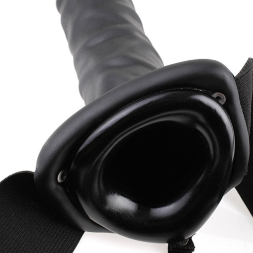 FETISH FANTASY SERIES 8&#039;&#039; VIBRATING HOLLOW STRAP-ON BLACK