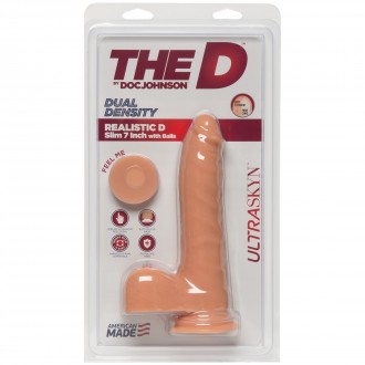 D SLIM - REALISTIC ULTRASKYN DILDO WITH BALLS - 7 / 18 CM