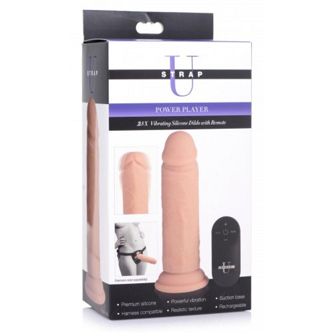 POWER PLAYER - VIBRATING DILDO WITH REMOTE CONTROL