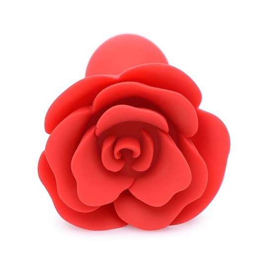 BOOTY BLOOM - SILICONE ROSE ANAL PLUG - RED