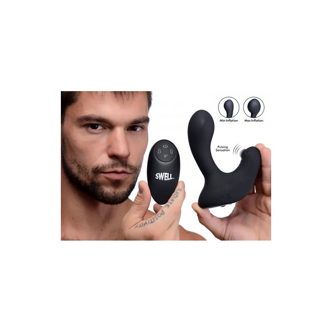 INFLATABLE AND TAPPING PROSTATE VIBE WITH REMOTE CONTROL