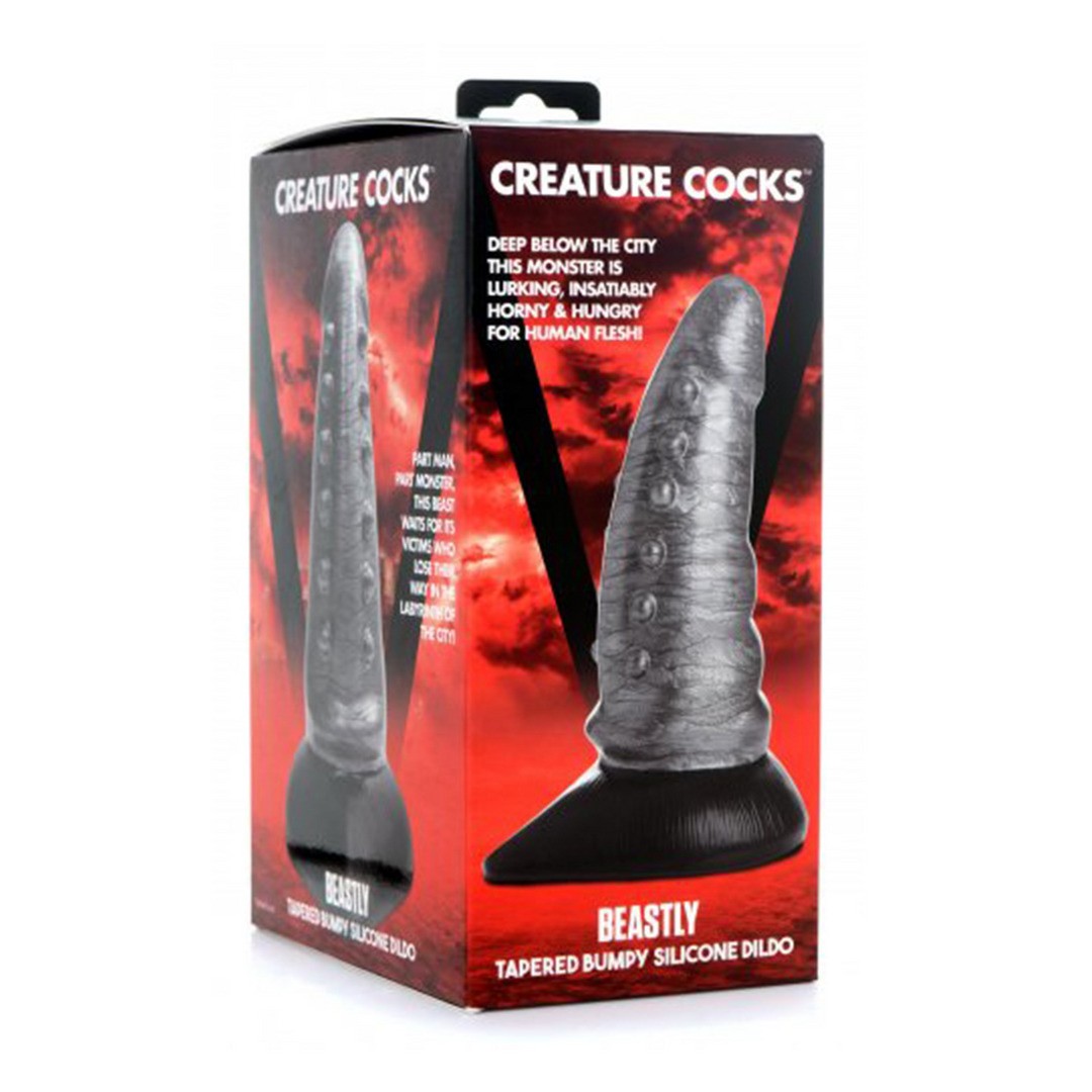 BEASTLY - TAPERED BUMPY SILICONE DILDO