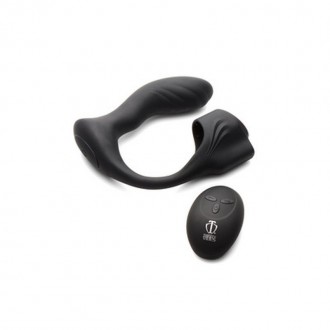 SILICONE PROSTATE PLUG WITH COCKRING AND REMOTE CONTROL