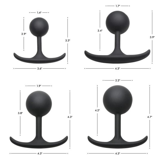 COMFORT PLUGS SILICONE WEIGHTED ROUND PLUG 4.4 - BLACK