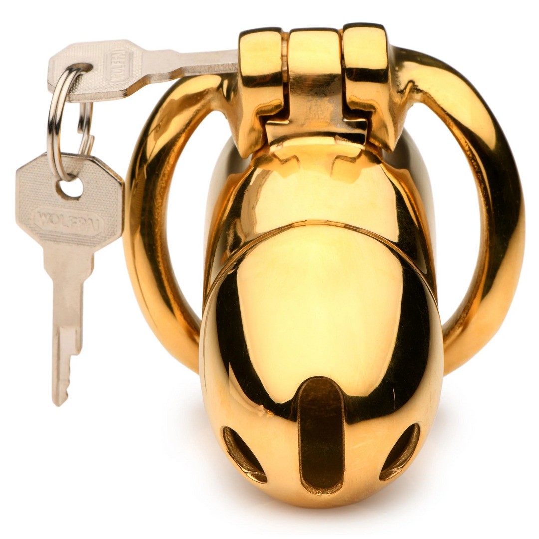 MIDAS LOCKING CHASTITY CAGE - 18K GOLD-PLATED - GOLD