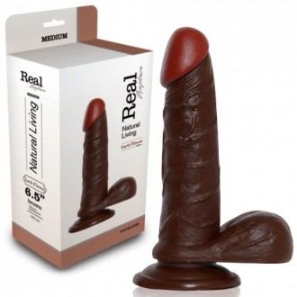 REALISTICO DILDO REALE RAPIMENTO TERRA SAPORE 6.5 " NERO