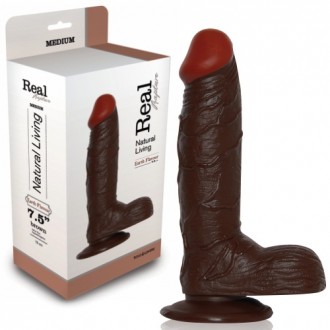 REALISTICO DILDO REALE RAPIMENTO TERRA SAPORE 7.5 " NERO