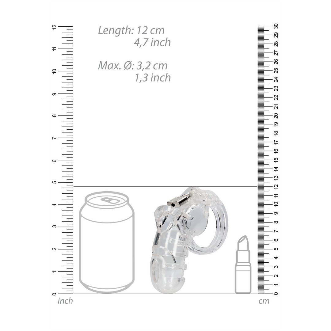 MODEL 26 - CHASTITY CAGE - 4.5&#039;&#039; / 11,5 CM - TRANSPARENT