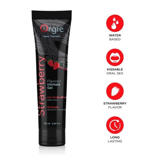 LUBE TUBE STRAWBERRY - WATERBASED LUBRICANT - 3 FL OZ / 100 ML