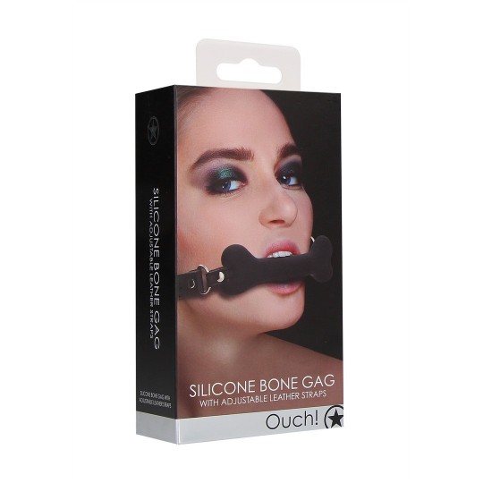 OUCH! SILICONE BONE GAG BLACK