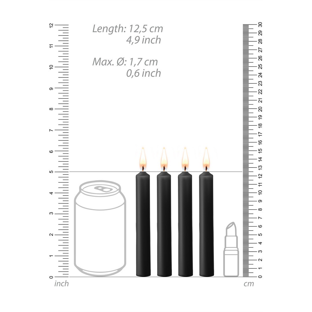 TEASING WAX CANDLES - 4 PIECES - BLACK