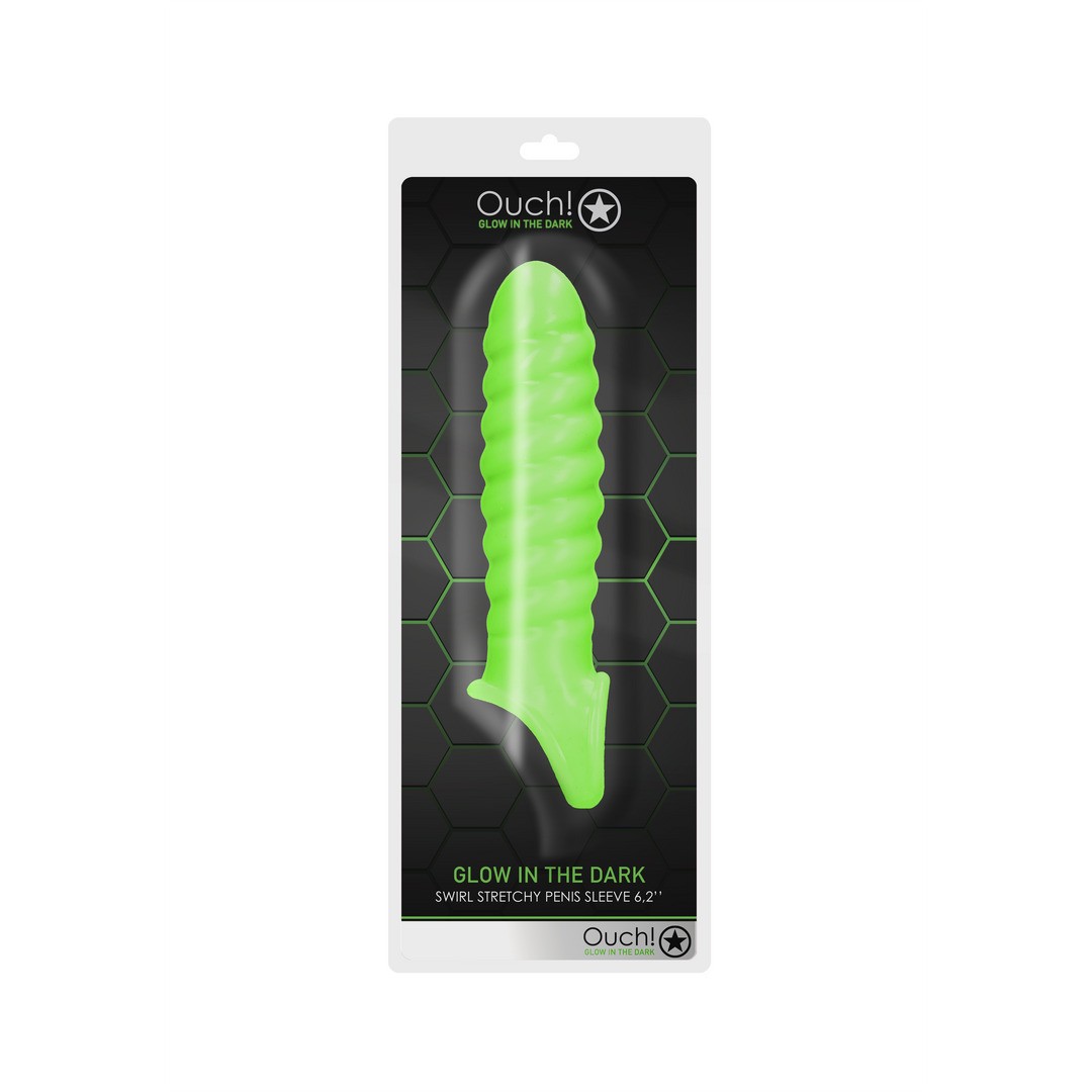 SWIRL STRETCHABLE PENIS SHEATH - GLOW IN THE DARK