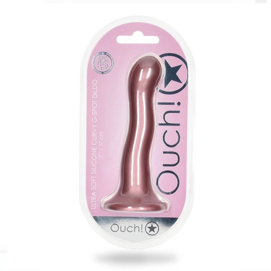 ULTRA SOFT SILICONE CURVY G-SPOT DILDO - 7&#039;&#039; / 17 CM