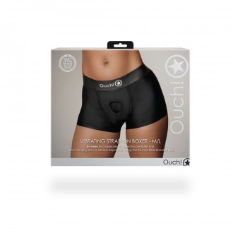 VIBRATING STRAP-ON BOXER - BLACK