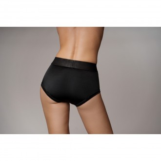 VIBRATING STRAP-ON BRIEF - BLACK